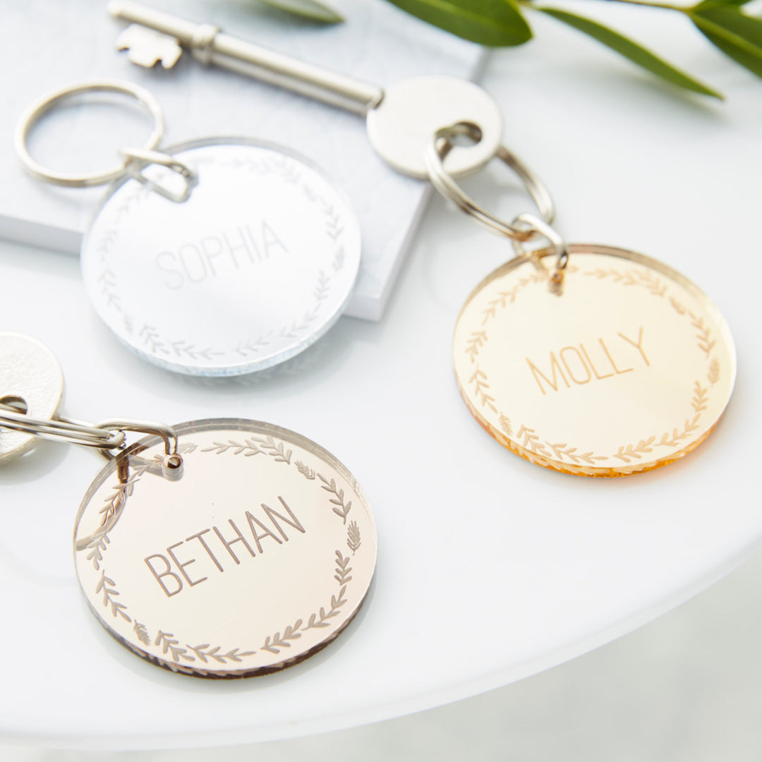 Personalised Mirrored Keyring