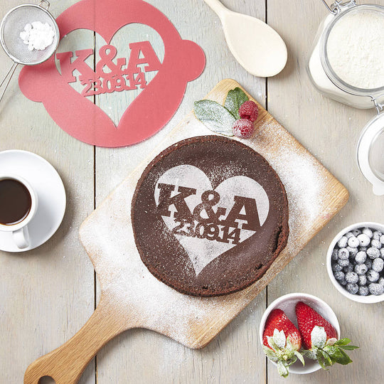 Personalised Special Date Heart Cake Stencil
