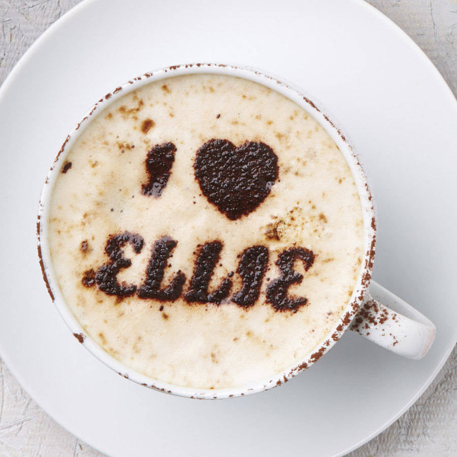 Personalised Heart Coffee Stencil