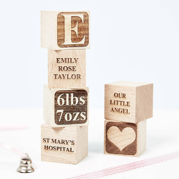 Personalised Wooden Baby Blocks – The Willow Workshop UK