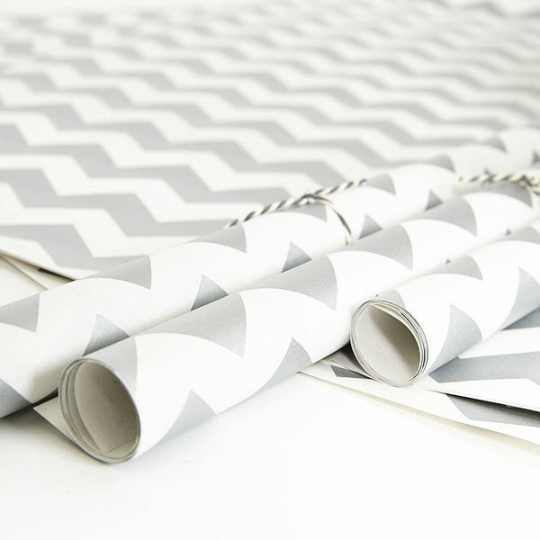 Grey chevron best sale wrapping paper