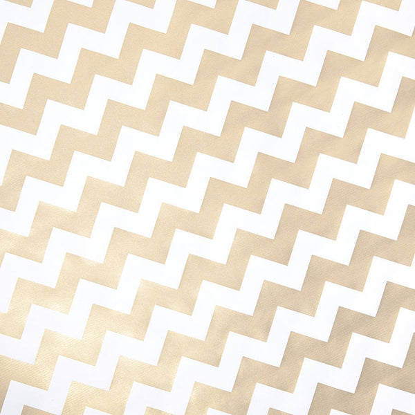 Gold Chevron White Wrapping Paper
