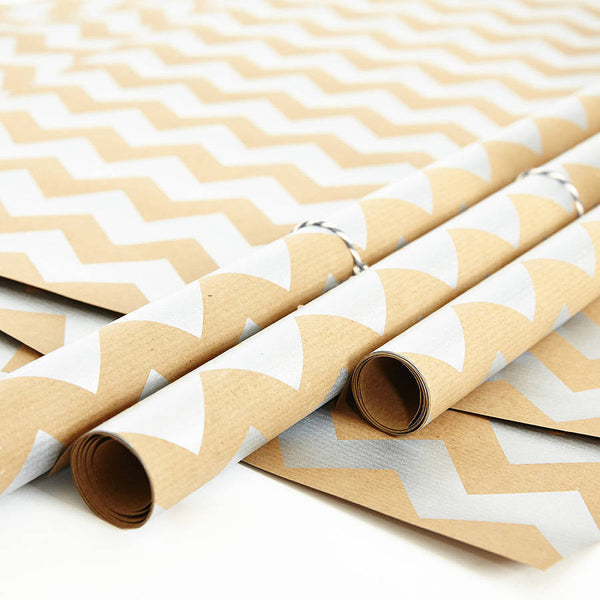 Yellow chevron wrapping outlet paper