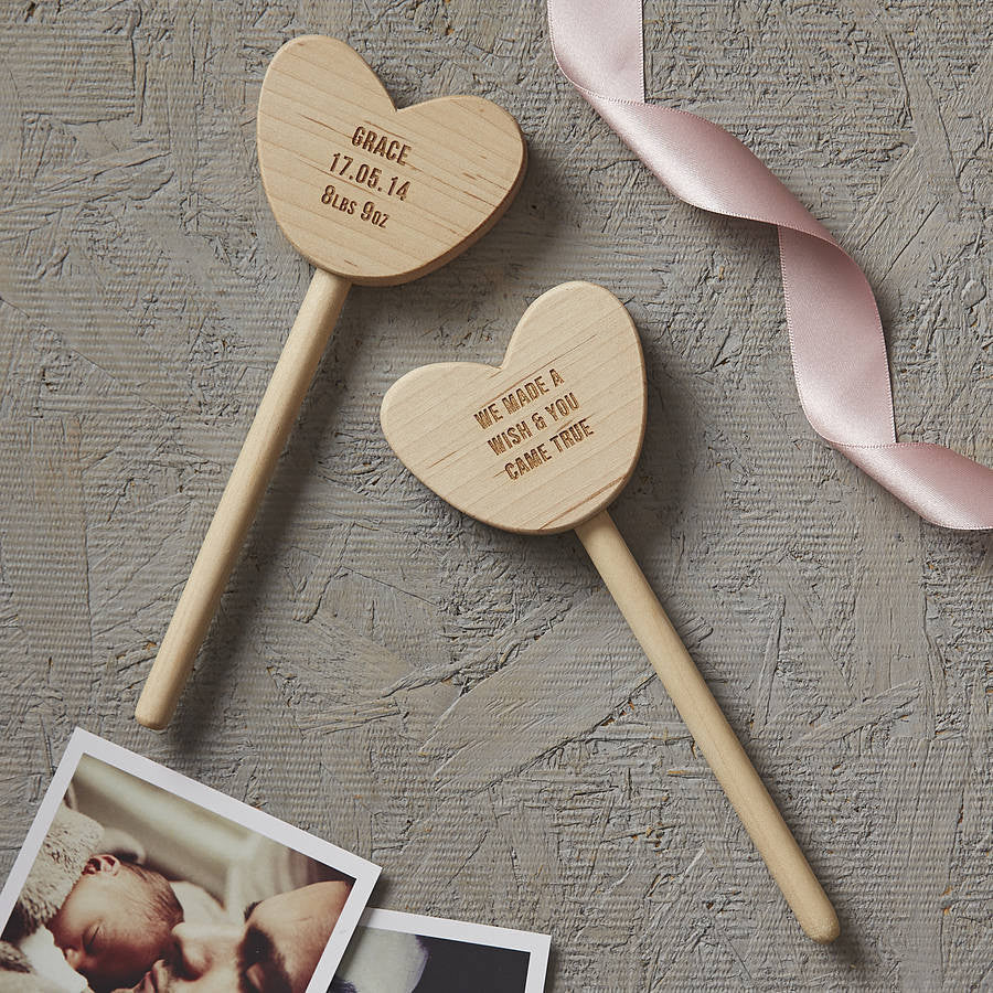 Personalised Baby Keepsake Heart Wand