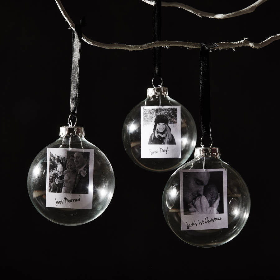 Photo Glass Personalised Christmas Bauble