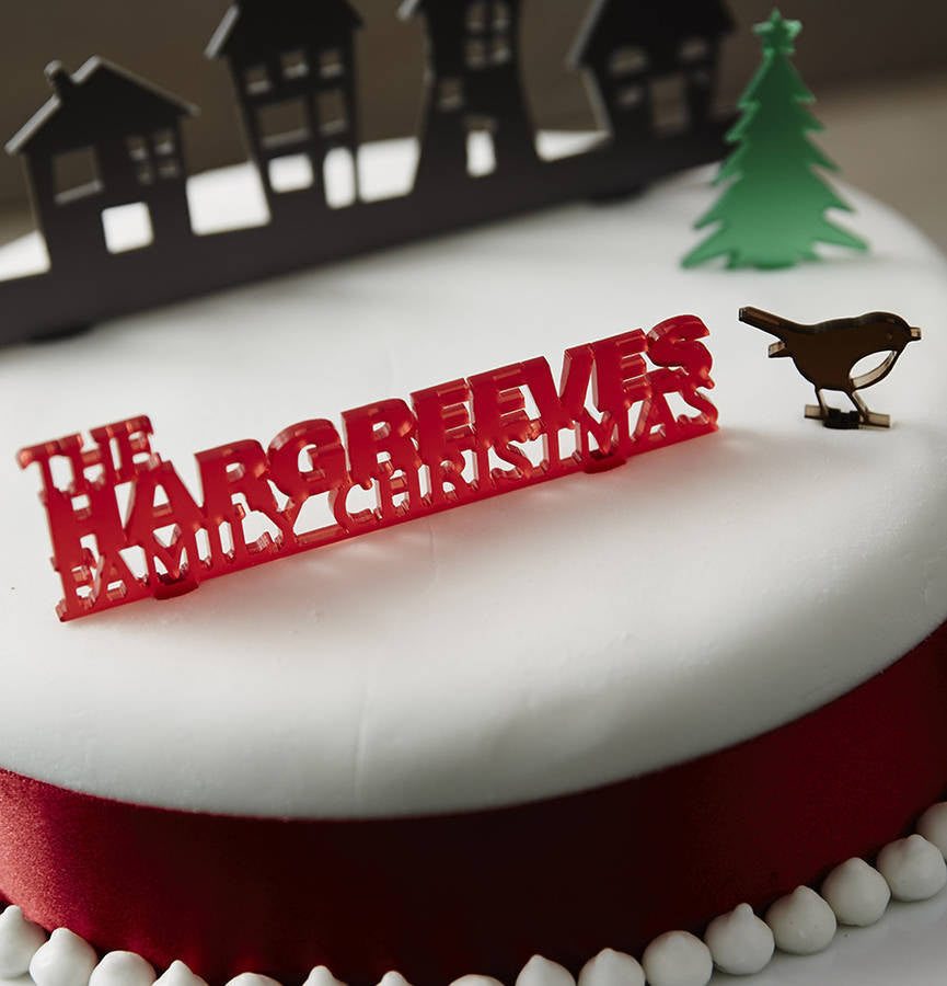 Personalised Traditional Christmas Cake Topper Set