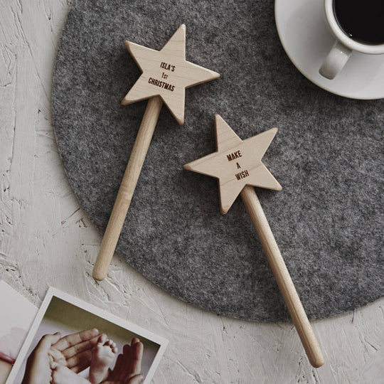Personalised Baby's First Christmas Keepsake Star Wand