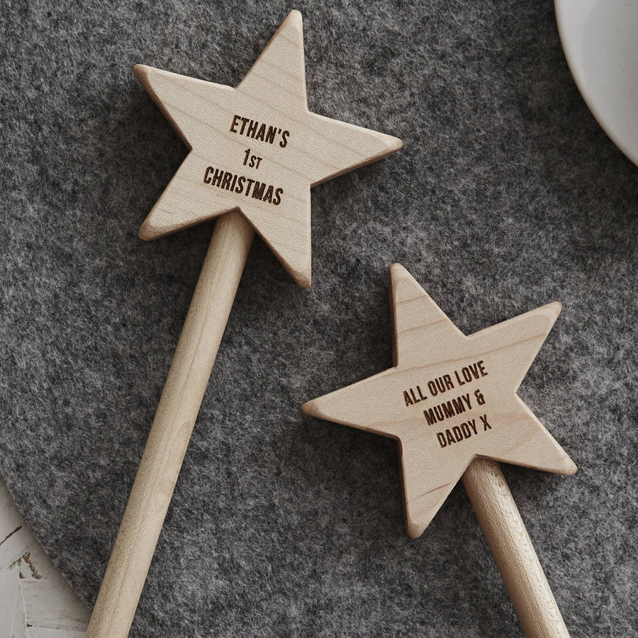 Personalised Baby's First Christmas Keepsake Star Wand