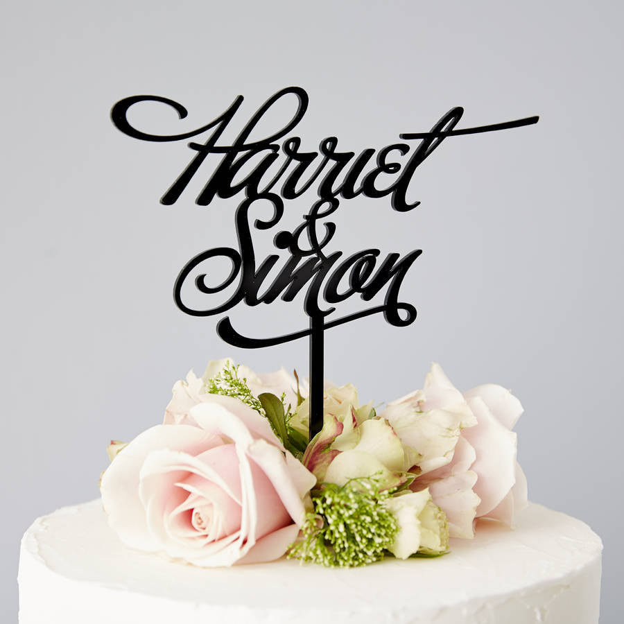 Elegant Personalised Couples Wedding Cake Topper
