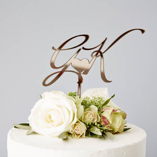 Elegant Personalised 'Initials' Wedding Cake Topper