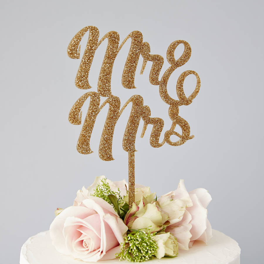 Mr And Mrs Wedding Cake Topper