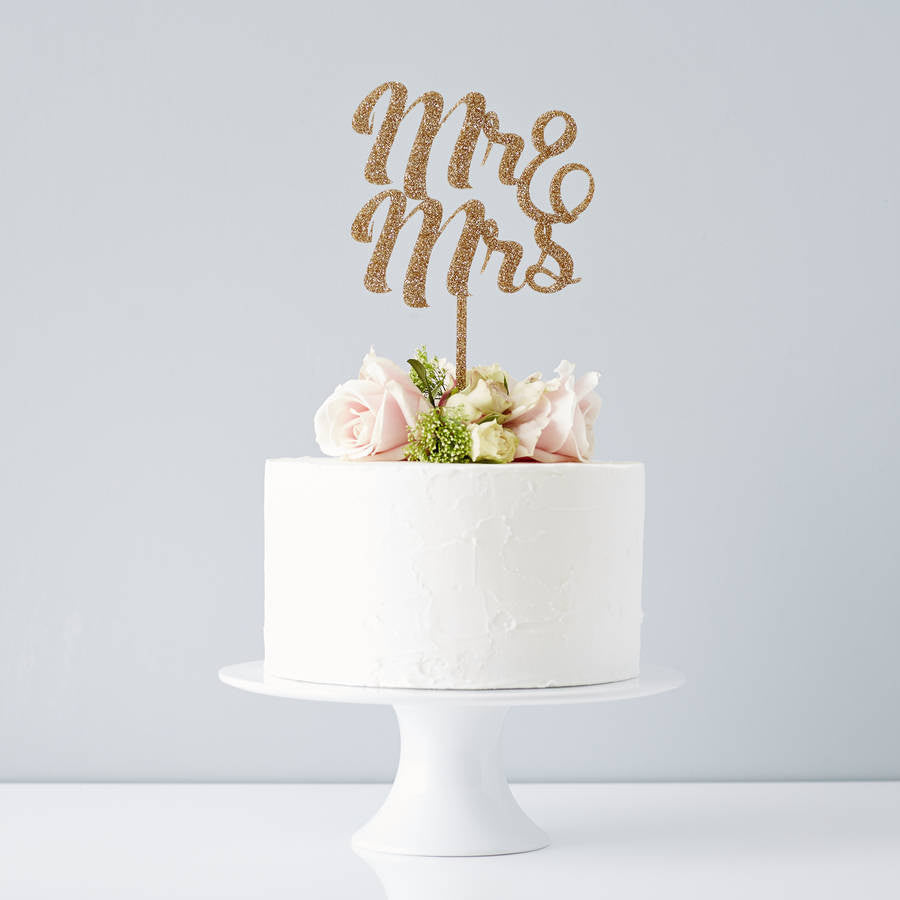 Mr And Mrs Wedding Cake Topper