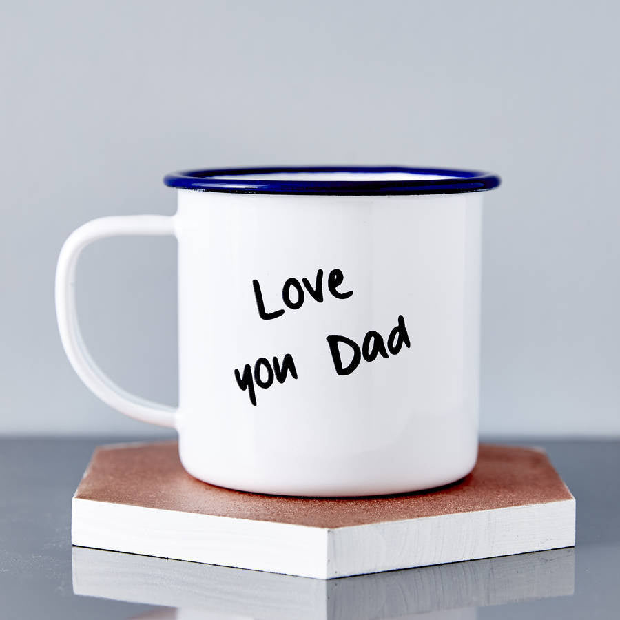 Personalised Enamel Handwritten Mug