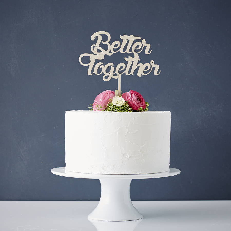 Better Together Wooden Wedding Cake Topper