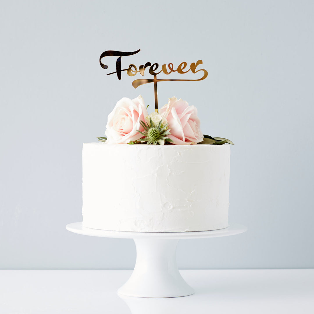 Calligraphy 'Forever' Wedding Cake Topper