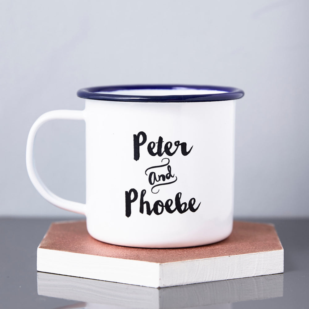 Couples Personalised Enamel Mug