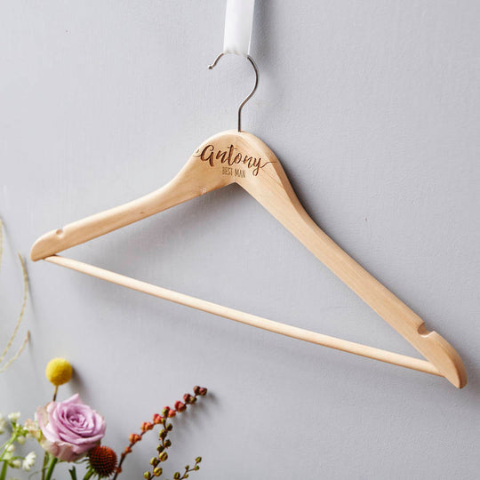 Wooden Personalised Best Man Hanger