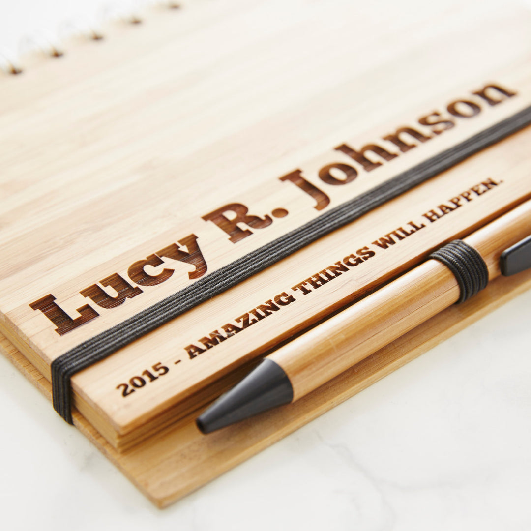 Personalised Wooden Notebook Set For Her