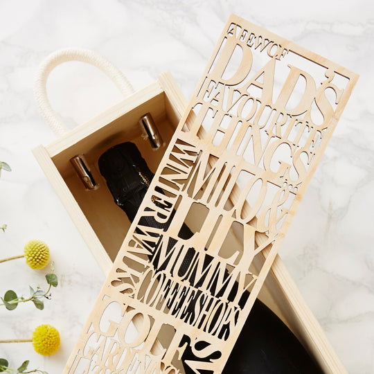 Personalised Dads Favourite Wooden Bottle Box