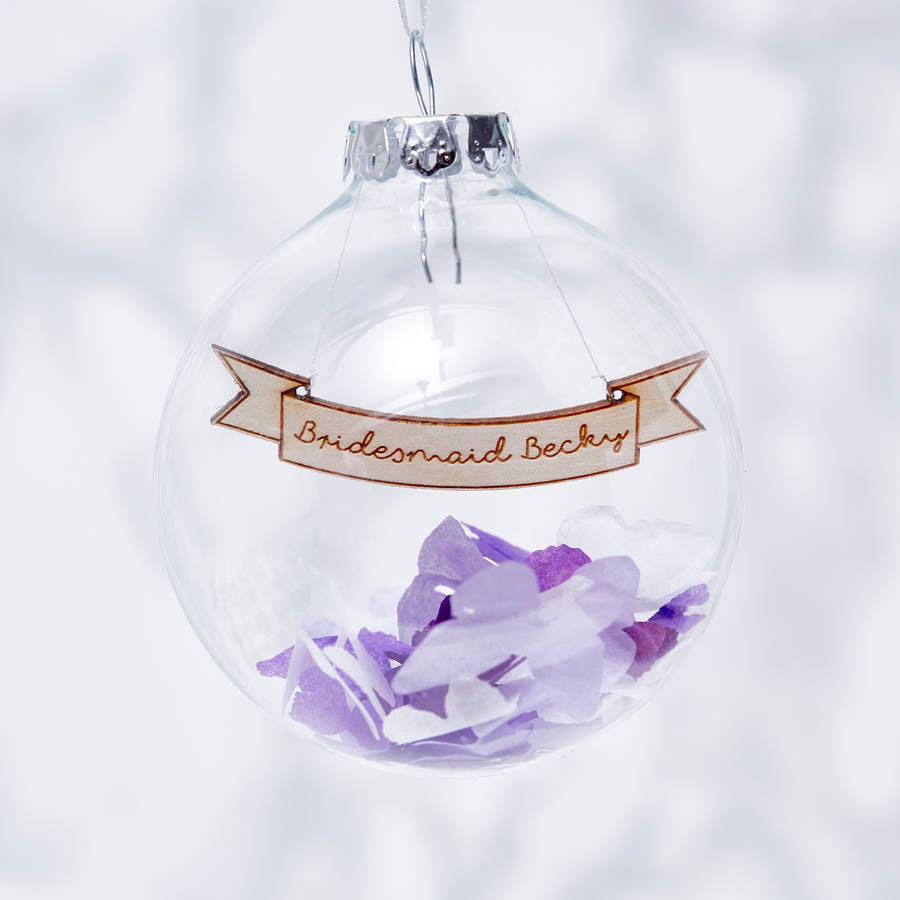 Personalised Bridesmaid Confetti Bauble