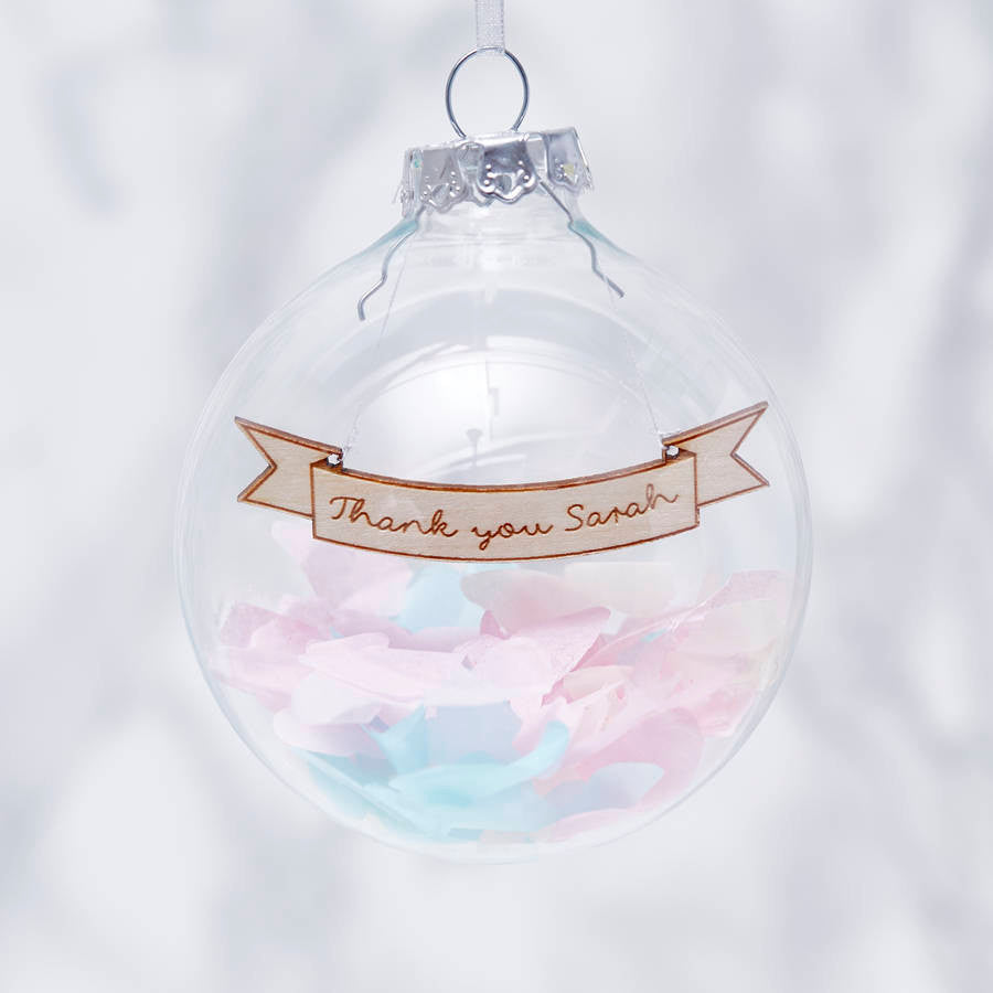 Thank You Personalised Confetti Bauble