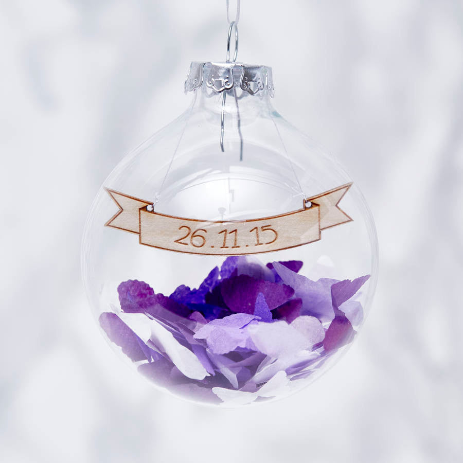 Special Date Personalised Confetti Bauble
