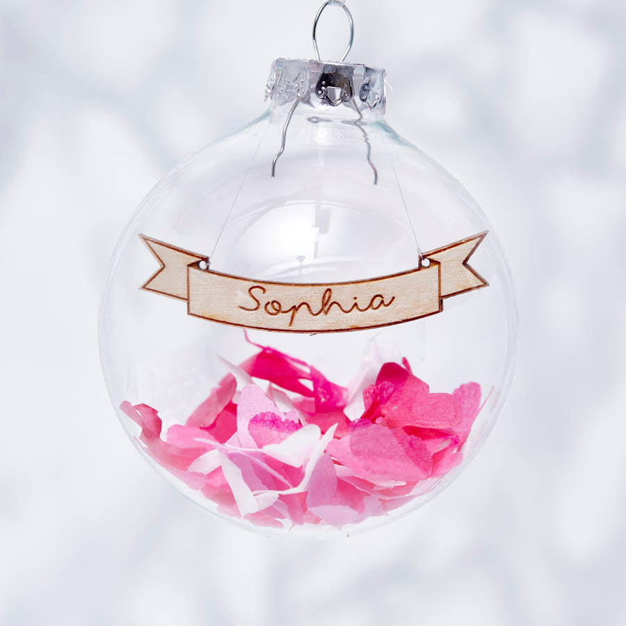 Personalised Confetti Christmas Bauble