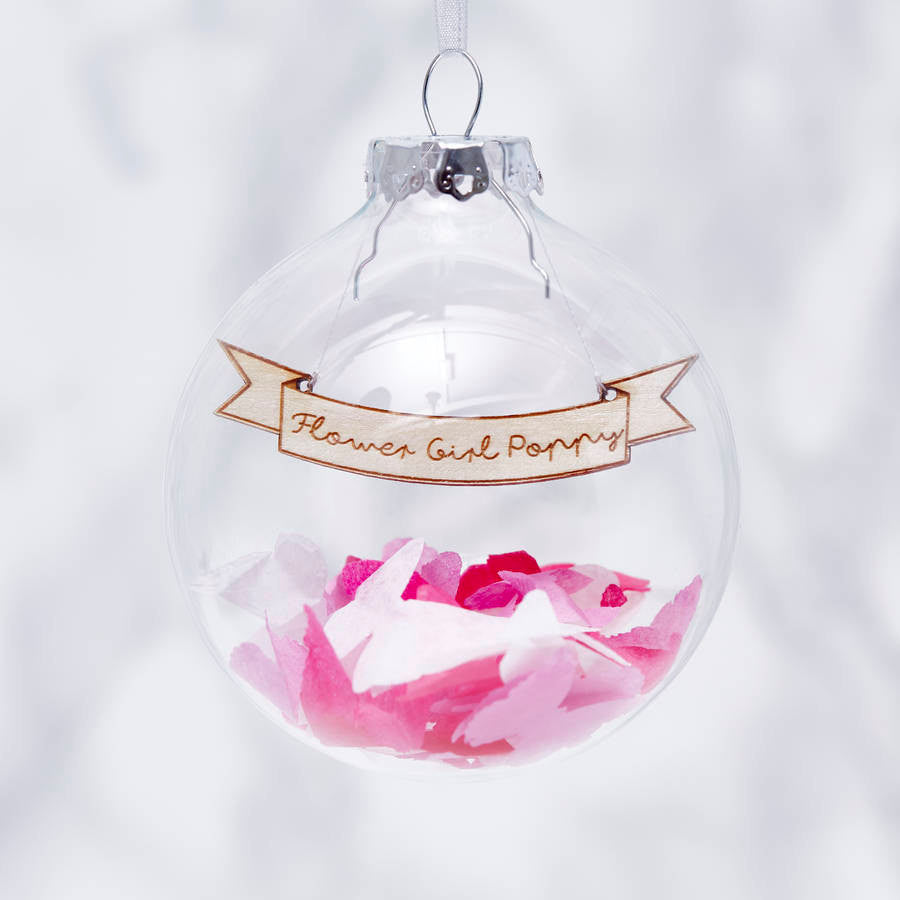 Personalised Flower Girl Confetti Bauble