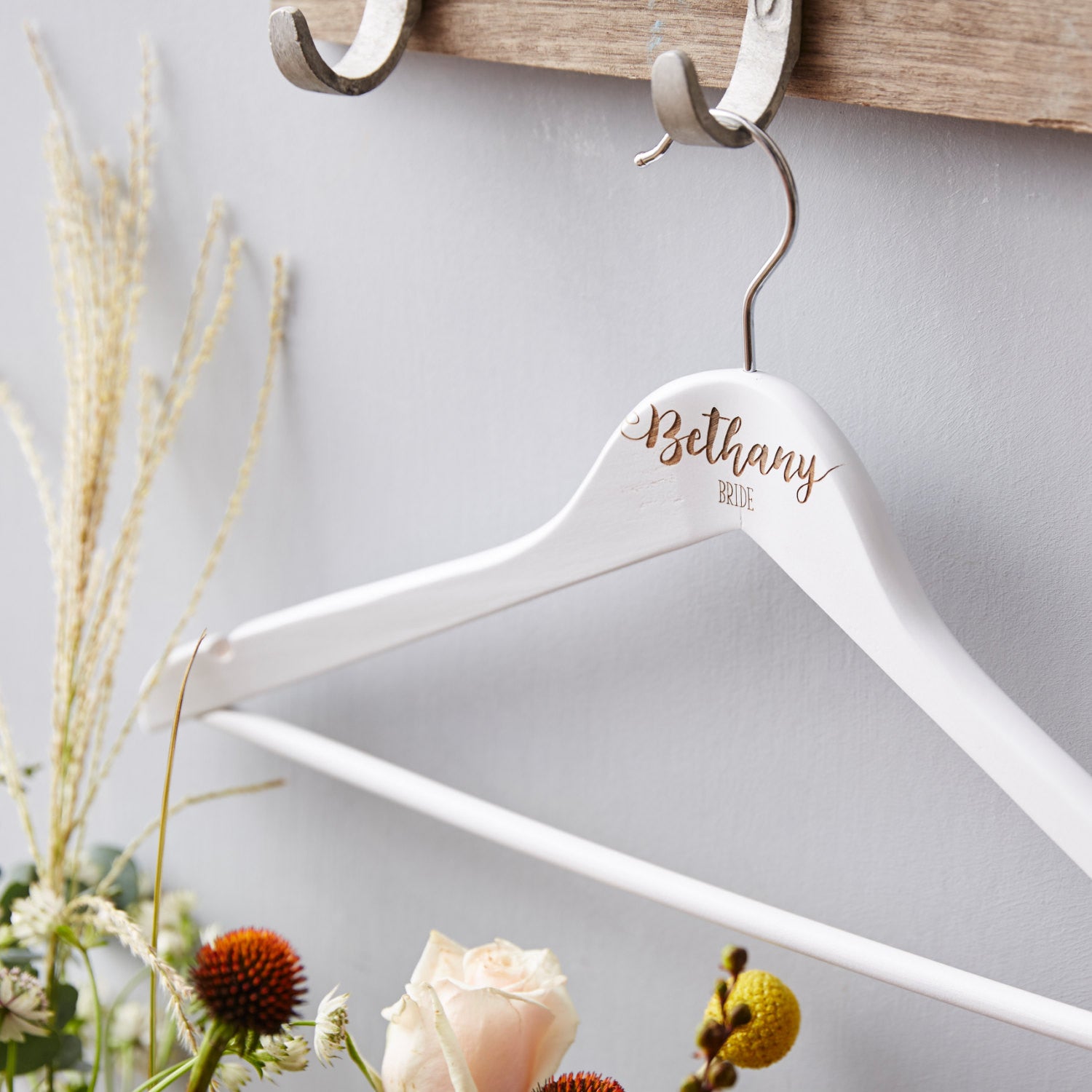 Wooden Personalised Bride Hanger Sophia Victoria Joy