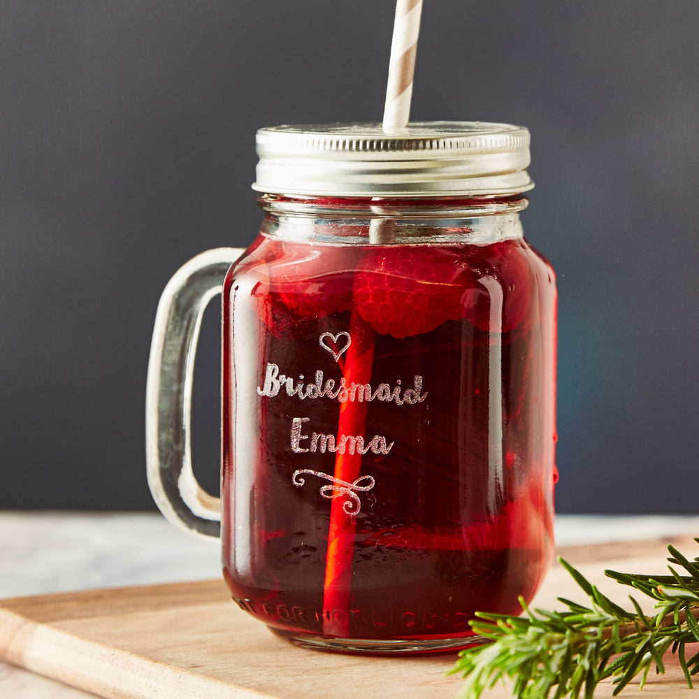 Personalised Bridesmaid Mason Jar