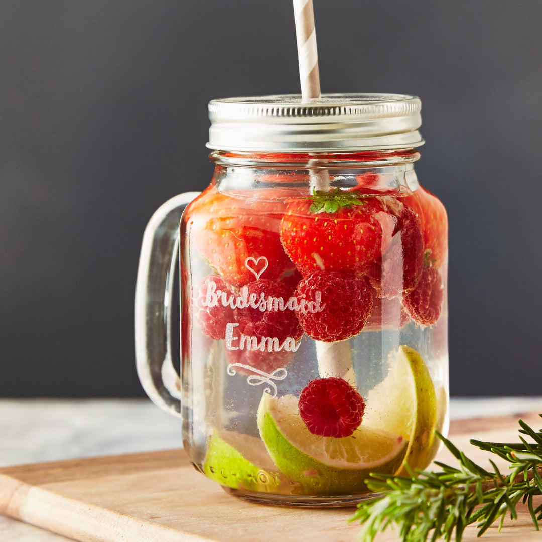 Personalised Bridesmaid Mason Jar