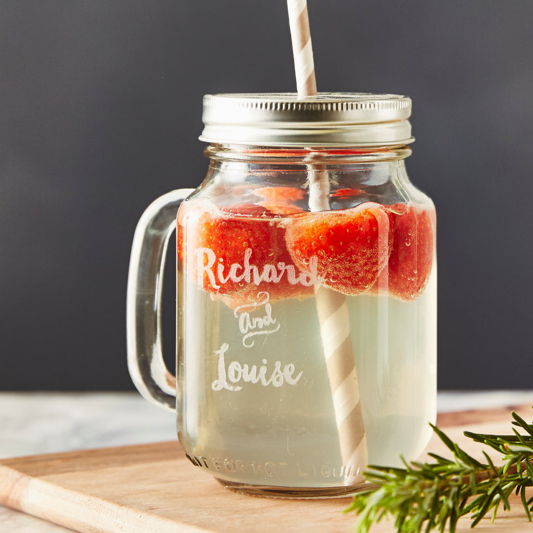 Couples Personalised Mason Jar