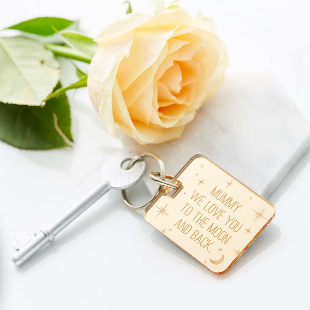 Personalised To The Moon And Back Keyring