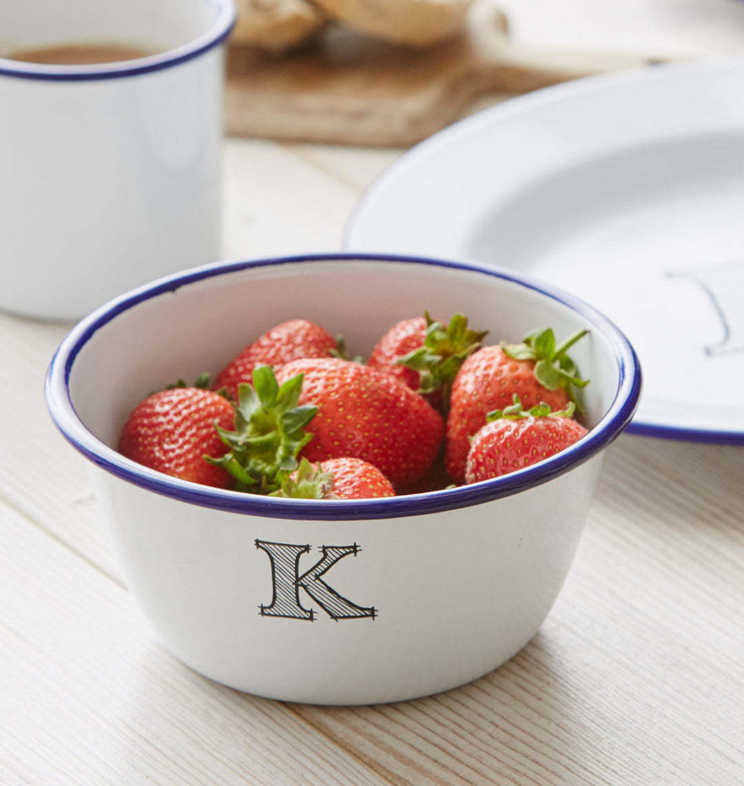 Personalised Monogram Enamel Bowl