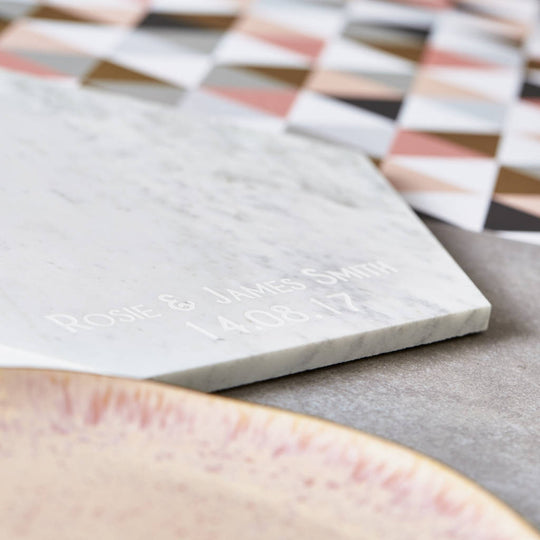 Eat, Drink And Be Personalised Marble Serving Board