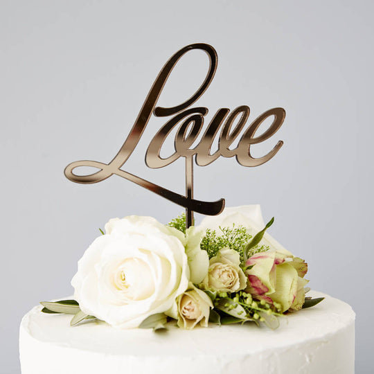 Elegant 'Love' Wedding Cake Topper