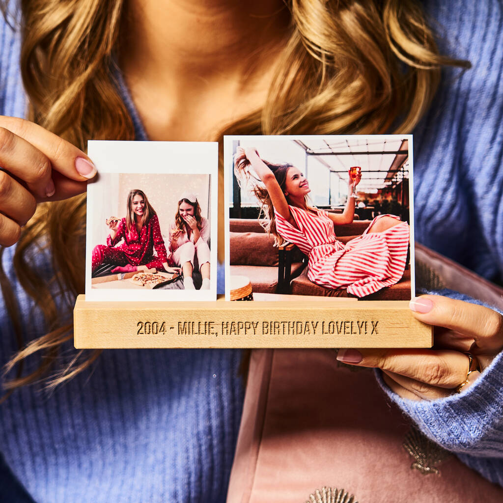 Engraved Wooden Birthday Photo Block