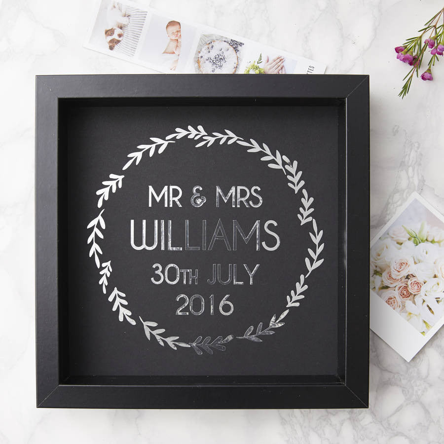 Framed Personalised Wedding Print