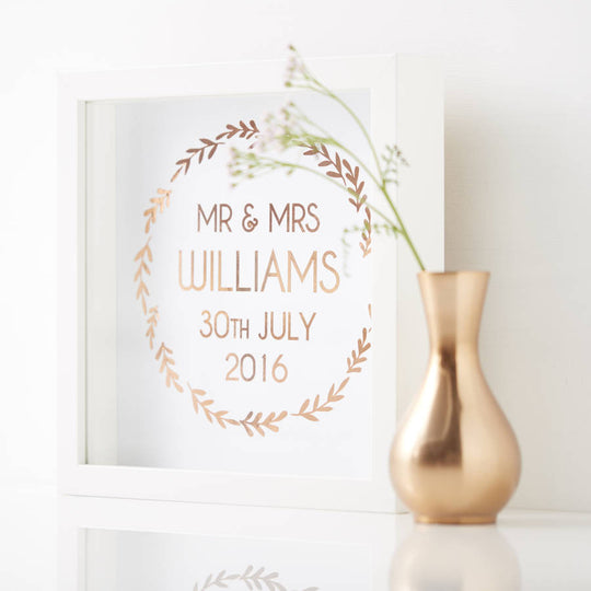 Framed Personalised Wedding Print