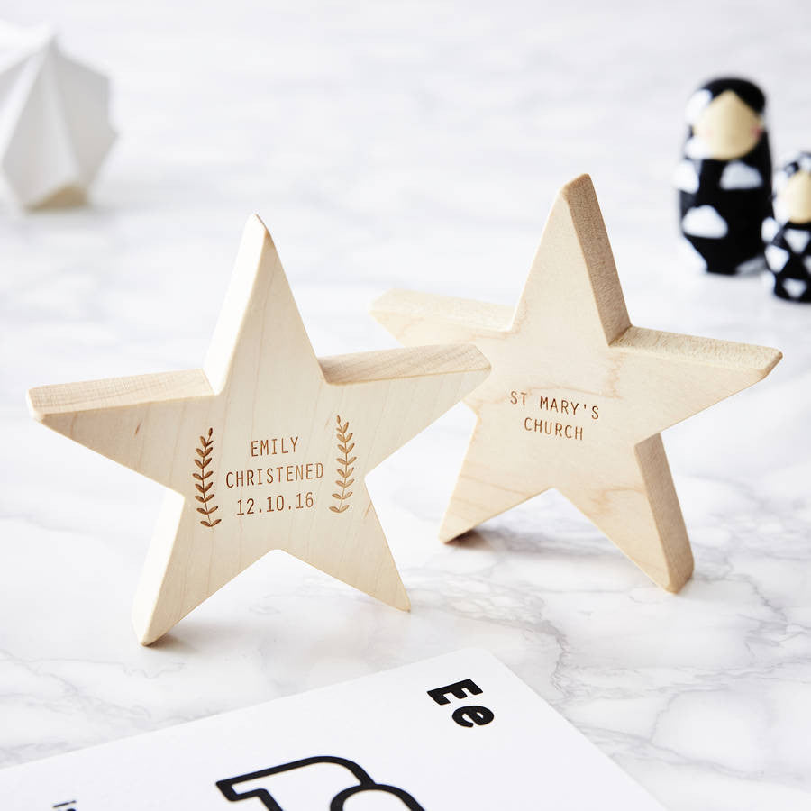 Laurel Personalised Christening keepsake Star