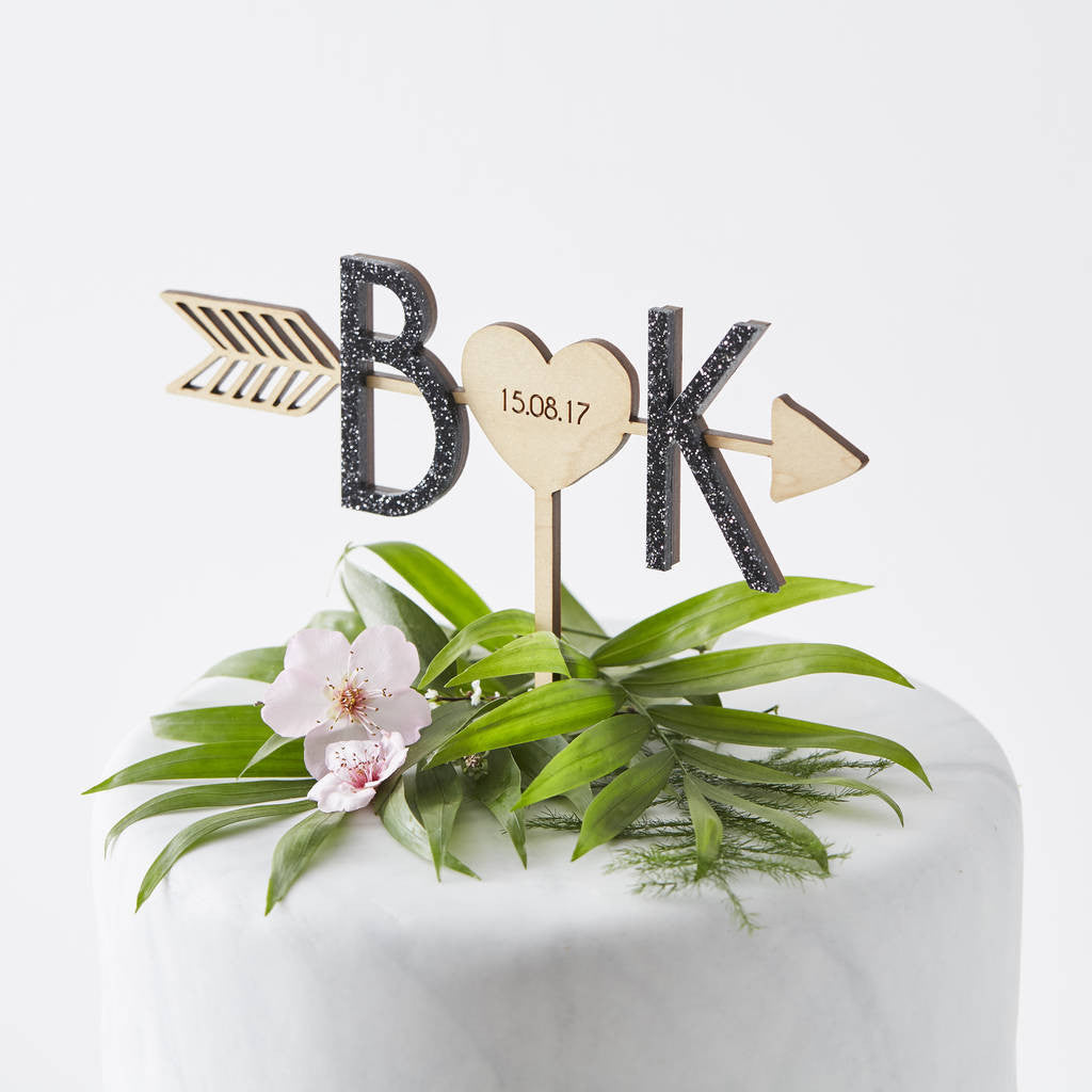 Personalised Arrow Initial Cake Topper