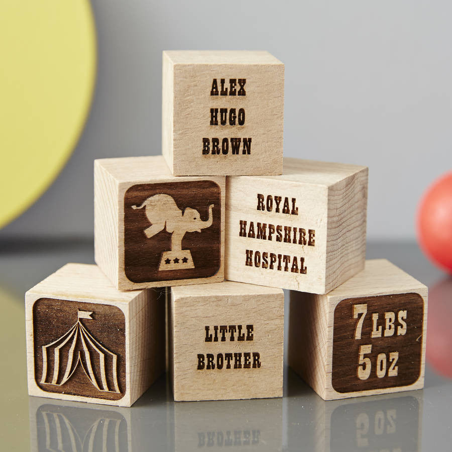 Personalised Baby Keepsake Circus Building Block