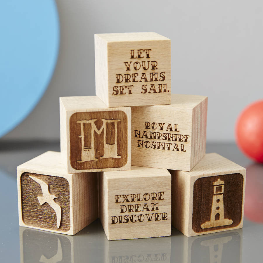 Personalised Baby Keepsake Nautical Building Block