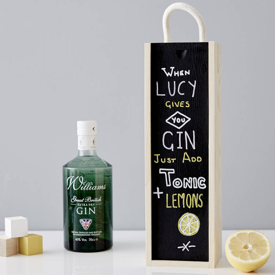 Personalised Blackboard Bottle Box For Her