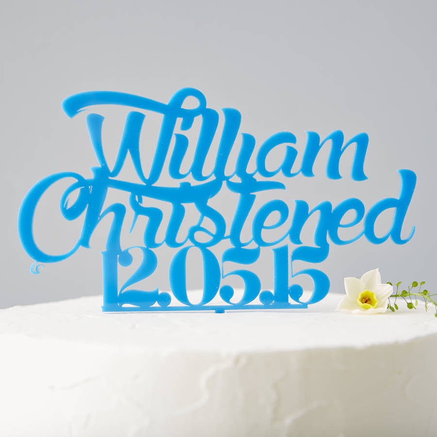 Personalised Boys Christening Cake Topper