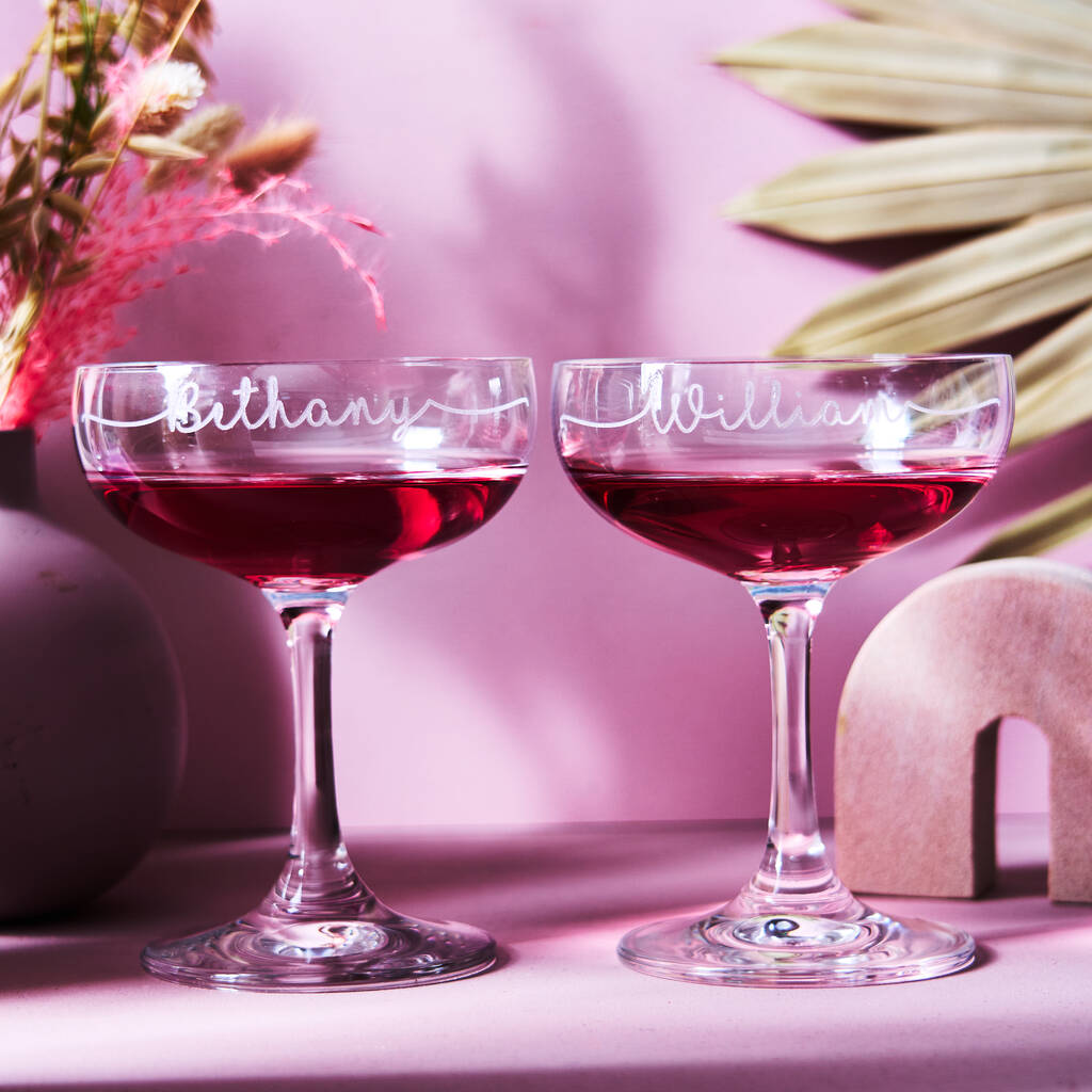 Personalised Champagne Saucer Set of Two