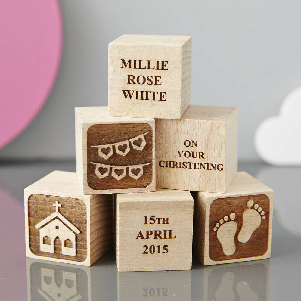 Personalised Christening Keepsake Block