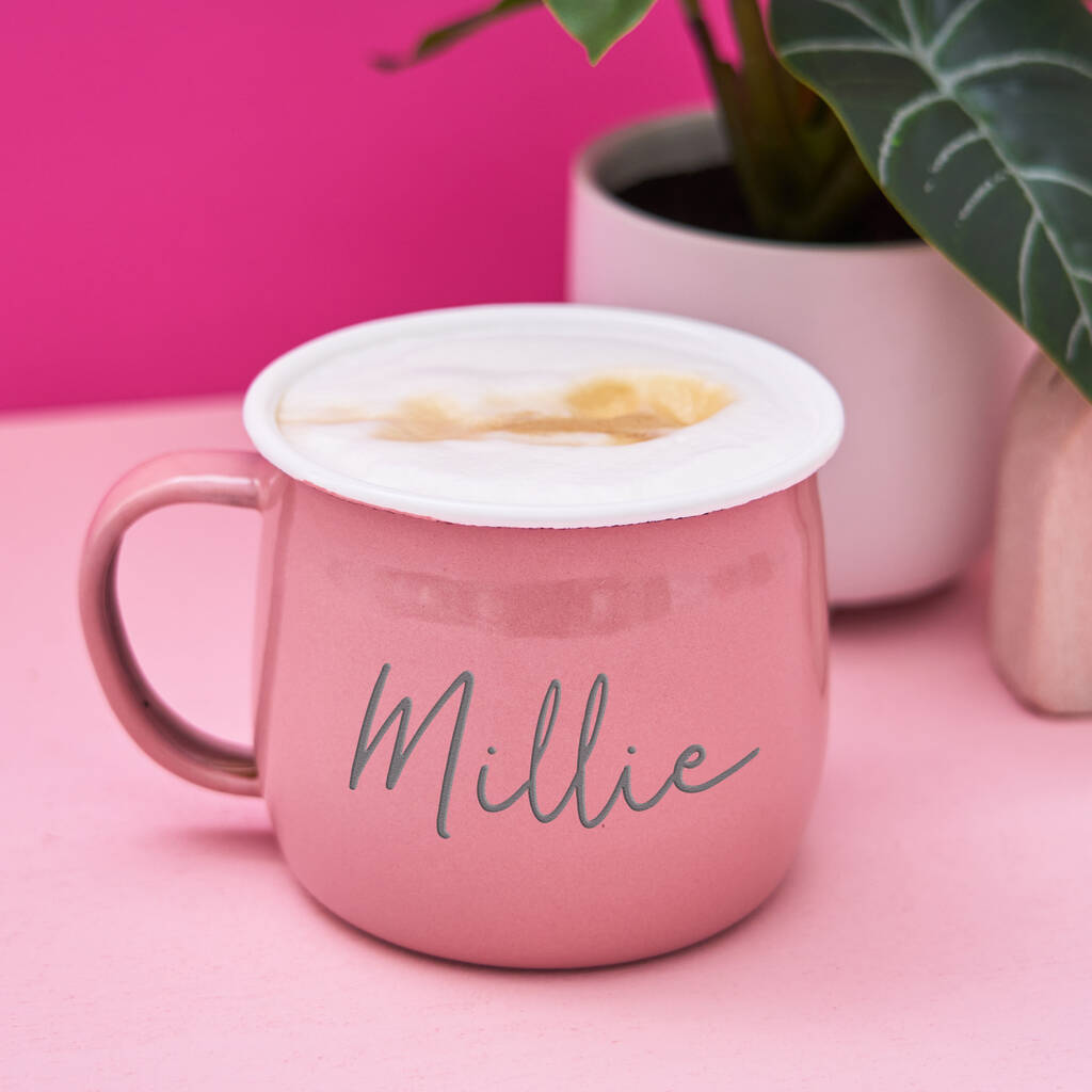Personalised Coloured Enamel Mug