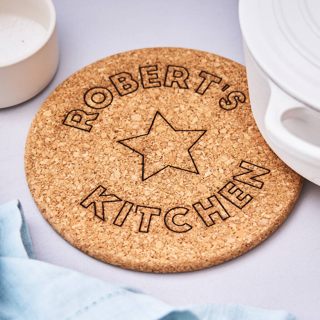 Personalised Cork Trivet For Him