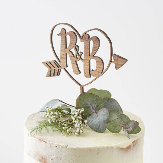 Personalised Initials Arrow Cake Topper